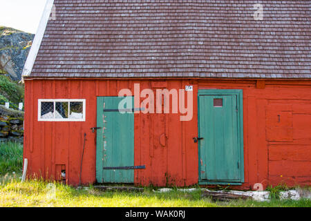 Greenland, Sisimiut. Colorful building at the history museum. Stock Photo