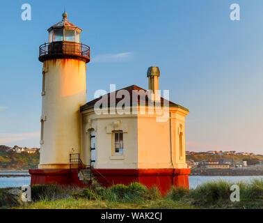 Evening light on Coquille River Lighthouse, Bullards Oregon State Park, Oregon Stock Photo