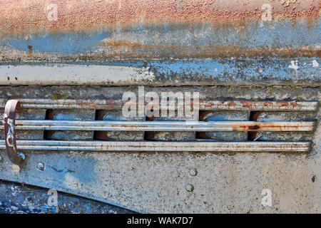 Grill of old truck detail in Sprague, Washington State Stock Photo