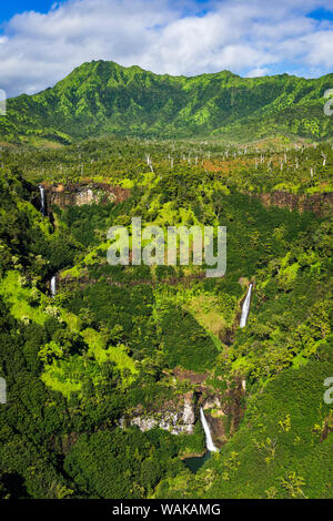 Kahili Falls, Hanapepe Valley, Kauai, Hawaii, USA. Stock Photo