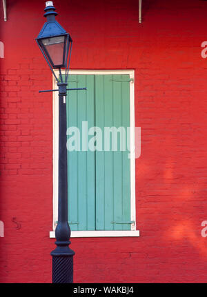 USA, Louisiana, New Orleans. Lamp post and window. Credit as: Jim Nilsen / Jaynes Gallery / DanitaDelimont.com Stock Photo