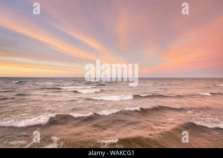 Stormy evening over Lake Superior, seen from Au Sable Point. Pictured Rocks National Lakeshore, Michigan Stock Photo