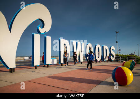 New usa wildwood sign beach balls hi-res stock photography and