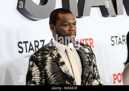 Curtis '50 Cent' Jackson attends the Power Final Season Premiere held at Madison Square Garden in New York City. Stock Photo