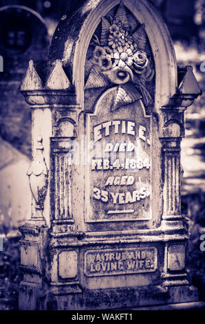 Tombstones in the Jacksonville Cemetery, Jacksonville, Oregon, USA. (Editorial Use Only) Stock Photo