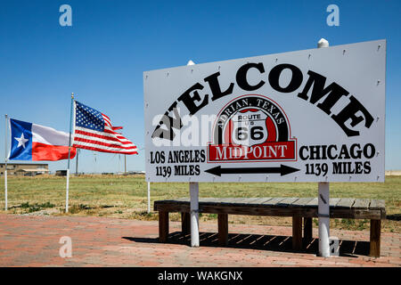 Adrian, Texas, USA. Rout 66 Midpoint Stock Photo