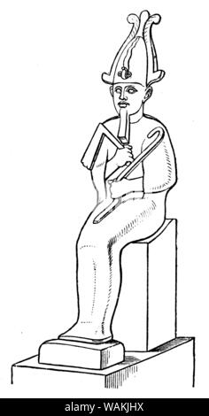 Osiris (Berlin), Egyptian god of the afterlife, rebirth and the Nile, ,  (encyclopedia, 1888) Stock Photo