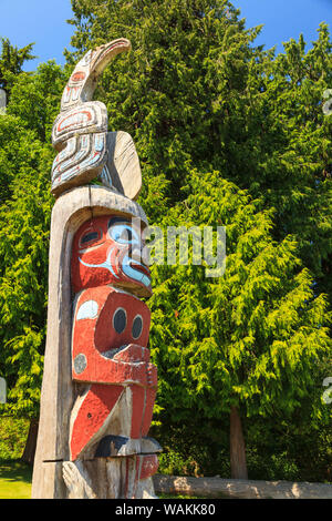 Tillicum Village on Blake Island (birthplace of Chief Seattle), Seattle, Washington State, USA (Editorial Use Only) Stock Photo