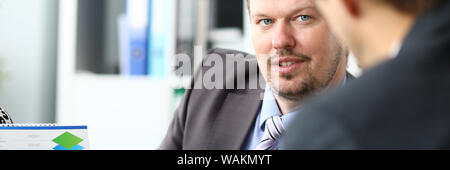 Two businessman one on one meeting Stock Photo