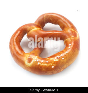 Traditional German Pretzel Isolated On White Stock Photo