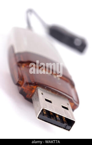 USB flash memory stick with selective focus Stock Photo