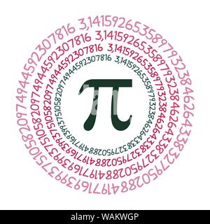 The Pi symbol mathematical constant irrational number on circle, greek ...