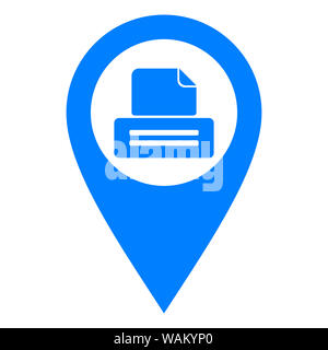Printer and location pin Stock Photo - Alamy