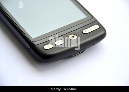Mobile phone with clipping path touch Stock Photo