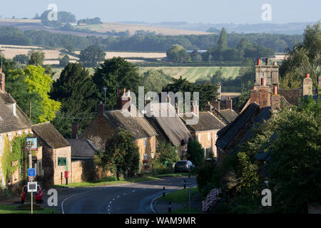 Early morning view of Rockingham village, Northamptonshire, England, UK Stock Photo