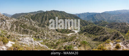 Panoramic view of Natural park Sierras de Tejeda, Almijara y Alhama, in Andalusia, Spain. Stock Photo