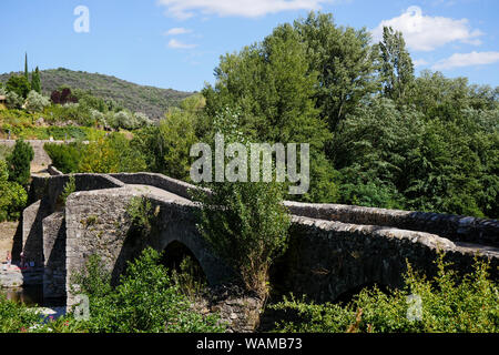 Pont des Camisards Camisards bridge, Mialet, Gard, France Stock Photo