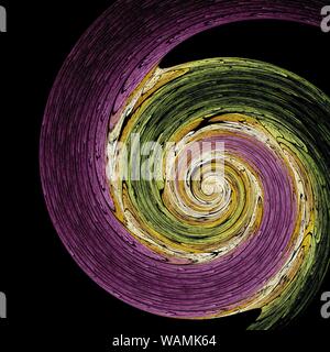 Abstract Symmetrical fractal tornado spiral galaxy, digital artwork for creative graphic design. Computer generated graphics. Stock Photo