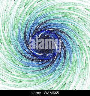 Abstract Symmetrical fractal tornado spiral galaxy, digital artwork for creative graphic design. Computer generated graphics. Stock Photo