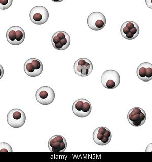 Biology human cells. Vector illustration. Seamless pattern background. Stock Vector