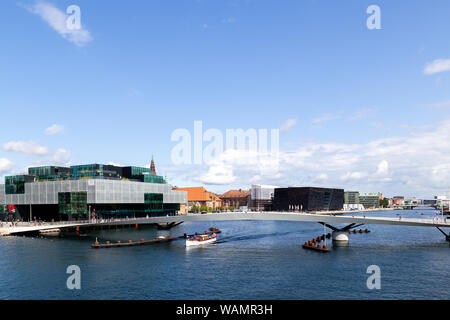 Modern Bridge Lille Langebro in Copenhagen, Denmark Stock Photo