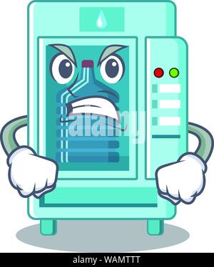 Angry water vending machine isolated the cartoon Stock Vector