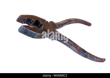 old rusty pliers isolated on white background Stock Photo