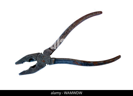 old rusty pliers isolated on white background Stock Photo