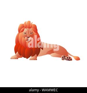 Lion isolated on white background. Illustration with gradient. Vector EPS10 Stock Vector