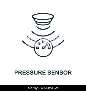 Pressure Sensor outline icon. Thin line style from sensors icons collection. Pixel perfect simple element pressure sensor icon for web design, apps Stock Vector