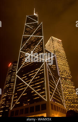 Hong Kong, Admiralty, China - Bank of China building designed by architect IM Pei, Chung Wan (central district). Stock Photo