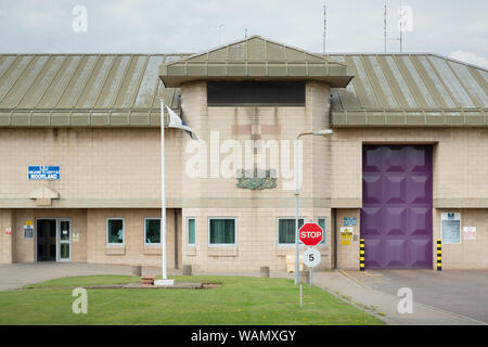 The front entrance to HMP YOI Moorland prison in Hatfield