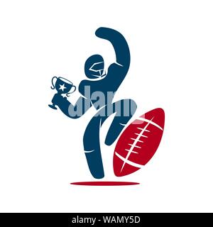 American Football Sport Logo Template Design Emblem Stock Vector