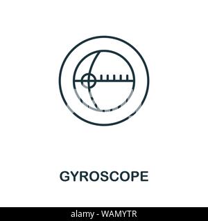Gyroscope outline icon. Thin line style from sensors icons collection. Pixel perfect simple element gyroscope icon for web design, apps, software Stock Vector