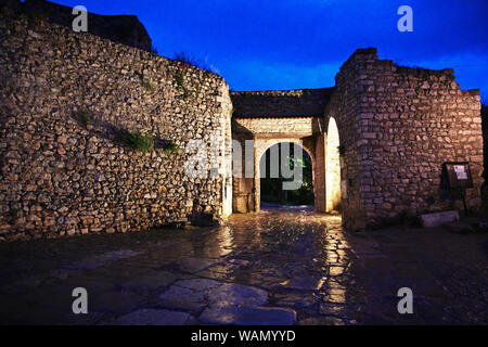 Castle in Orchid city, Macedonia at night Stock Photo