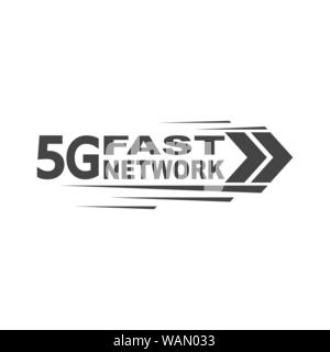 Vector technology icon network sign 5G. Fast Network Internet 5G concept. Illustration 5g internet. EPS 10. Stock Vector