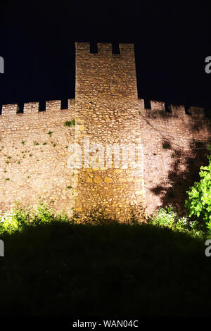 Castle in Orchid city, Macedonia at night Stock Photo