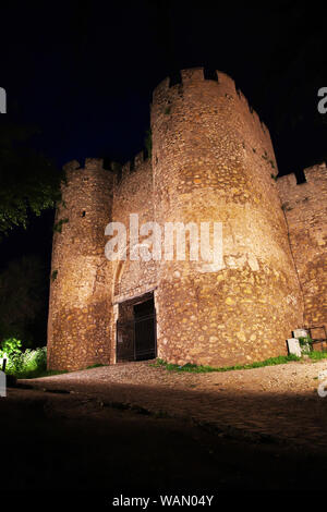 Castle in Orchid city, Macedonia at night Stock Photo