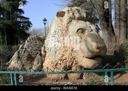 Carved Stone Lion, Ifrane, Morocco Stock Photo