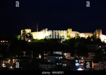 Castle in Orchid city, Macedonia at night Stock Photo