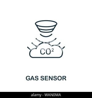 Gas Sensor outline icon. Thin line style from sensors icons collection. Pixel perfect simple element gas sensor icon for web design, apps, software Stock Vector