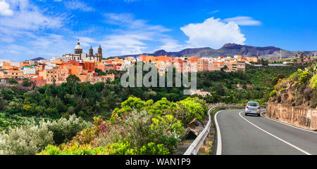 Travel in Gran Canaria island- beautiful Aguimes town. Best of Grand Canary Stock Photo