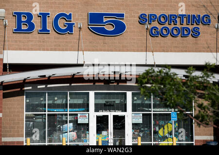 A logo sign outside of a Big 5 Sporting Goods retail store location in American Fork, Utah on July 30, 2019. Stock Photo
