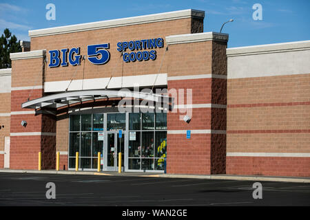 A logo sign outside of a Big 5 Sporting Goods retail store location in American Fork, Utah on July 30, 2019. Stock Photo