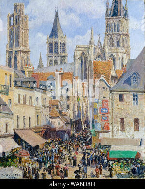 Camille Pissarro, painting, Rue de l'Épicerie in Rouen, Effect of Sunlight, 1898 Stock Photo