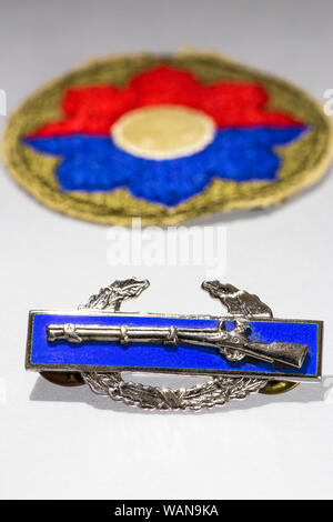 9th  ID Patch and Combat infantryman Badge Stock Photo