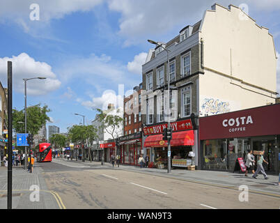 Walworth Road, London, UK. Close to Elephant and Castle, a formerly run-down area now being controversially redeveloped with new luxury housing. Stock Photo