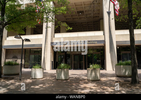 Washington, DC - August 4, 2019: Exterior of the J. Edgar Hoover FBI Building Headquarters in downtown DC Stock Photo