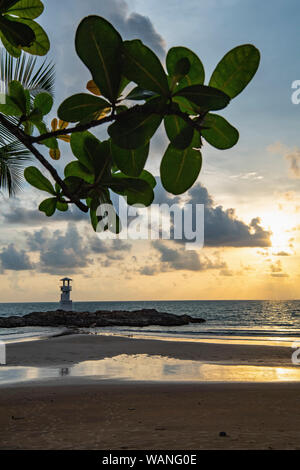 Lighthouse on the beach of Khao Lak in south Thailand Stock Photo