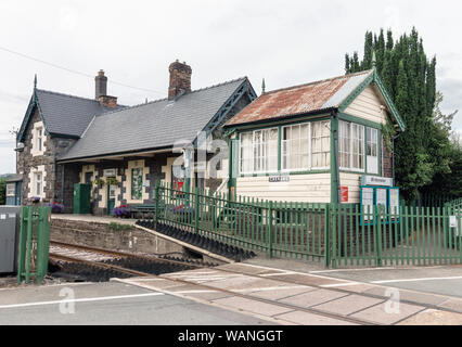 Caersws / Wales, UK - July 26th 2019 - Caersws train station in Powys, mid-Wales Stock Photo